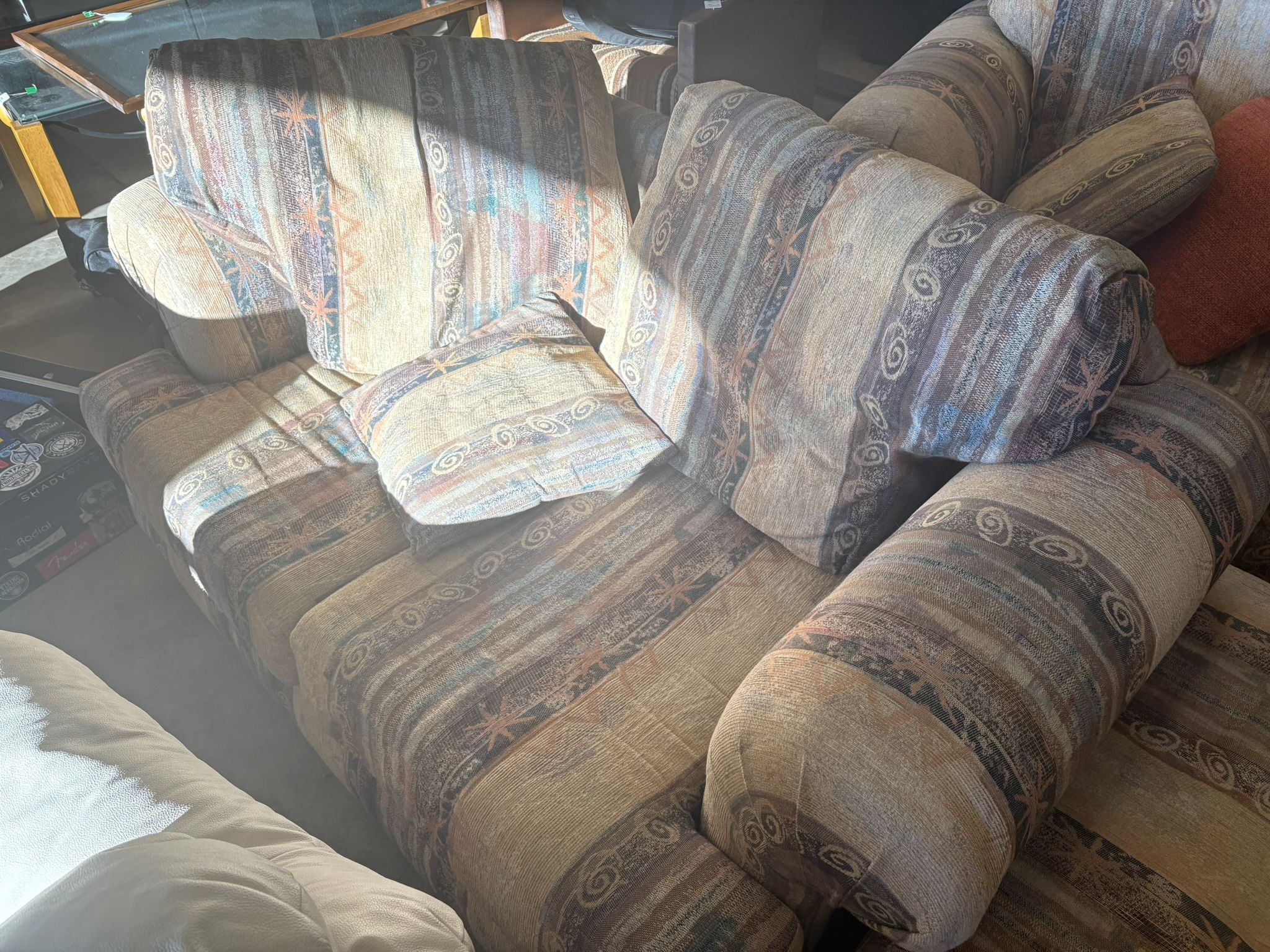 Two Seat Loveseat With Ottoman