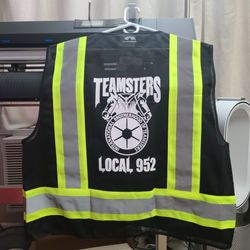 TEAMSTERS Union Safety Vest (Local 952) - Black w/White