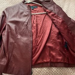 Women’s Burgundy Leather Jacket 