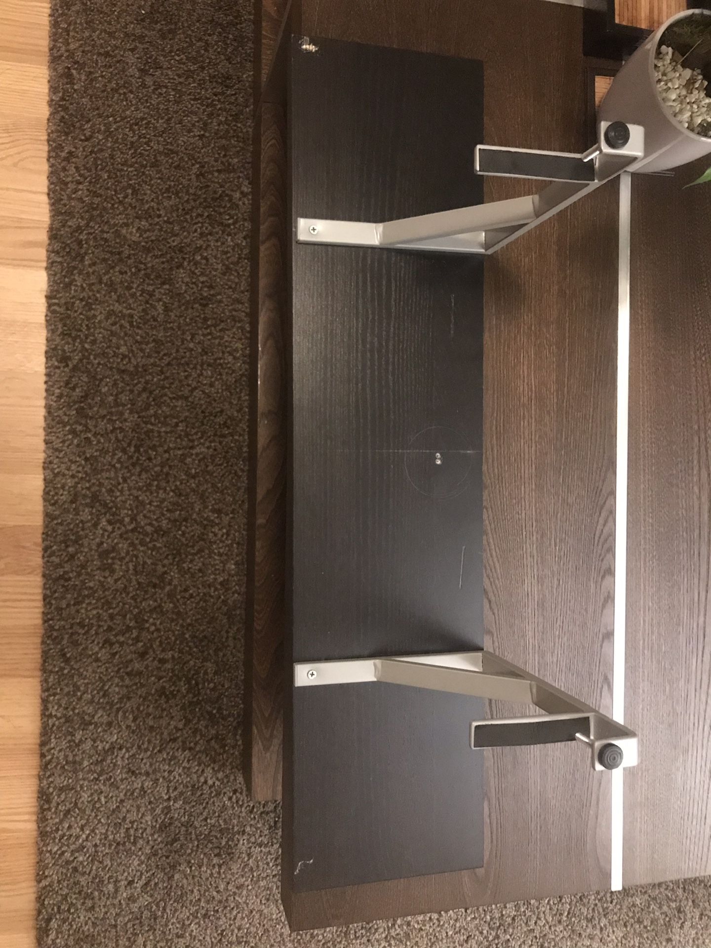 2 Discontinued Ikea Ekby Tore Shelf Brackets and a Mocha Ekby Jarpen
