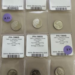 Jefferson Nickels - Gem Proofs, Deep Cameo- Mixed Years