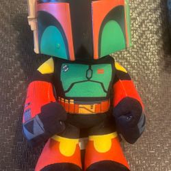 Star Wars Mattel The Book of Boba Fett Plush Plastic Helmet Disney Plus 12”