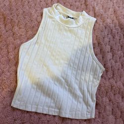 SHEIN White Turtle Neck Tank Top