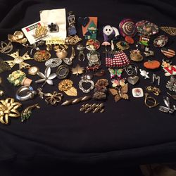 Brooches Pins And Pinbacks Costume Jewelry Lot