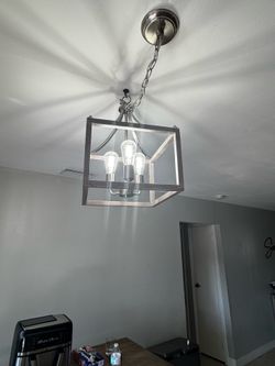 Two Beautiful Gray Ceiling Light Fixtures/Chandeliers