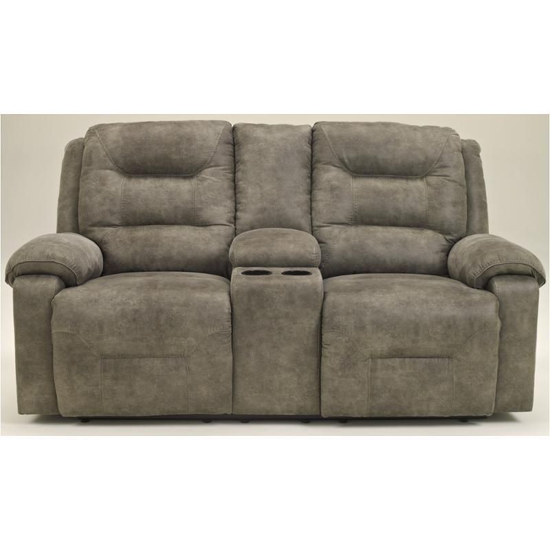 Ashley Furniture Rotation - Smoke Double Recliner Loveseat With Console - Smoke