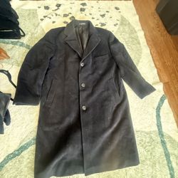 Ralph Lauren Mens Overcoat Black Jacket Cashmere Wool Coat Italy