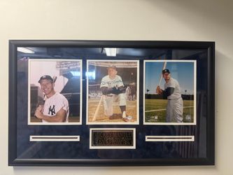 Mickey Mantle Signed Framed Photo Display