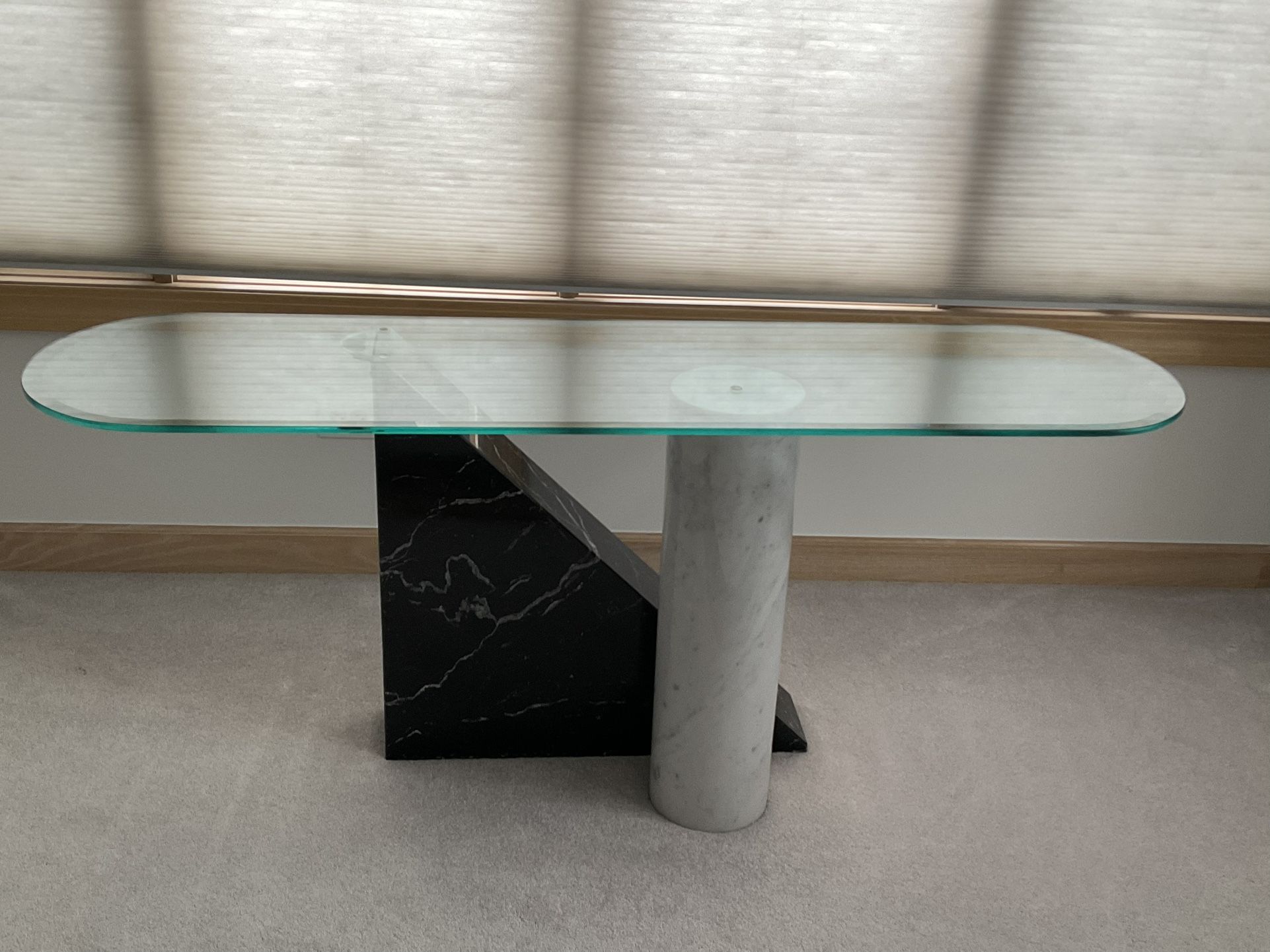 Glass ans marble console table