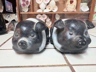 Ceramic Pig Figurines Set of Two