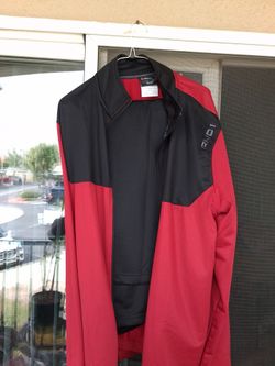 AND1 men's red and black full-zip track jacket
