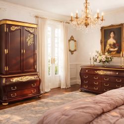 French Provincial Style Armoire And Dresser