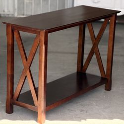 X-Design Console Wood Table with Lower Shelf