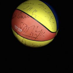 Rare Vintage Denver Nuggets Signed "Rainbow Skyline" Basketball