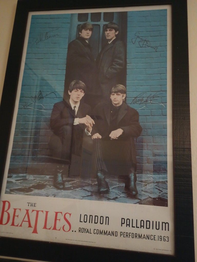 Signed Beatles Poster 1963 London Palladium