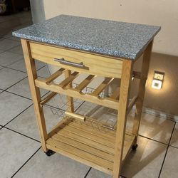 Granite Top , Wood Kitchen Island 