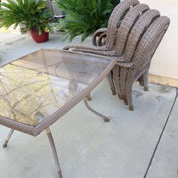 Wicker patio set