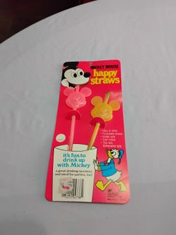 Vintage Mickey Mouse Happy Straws 