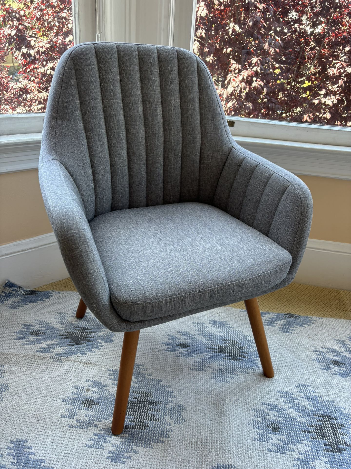 Gray Wayfair mid-century accent chair