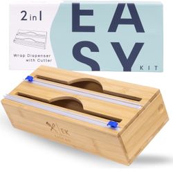 Plastic Wrap Dispenser With Cutter, Foil and Plastic Wrap Organizer, Aluminum Foil Organization and Storage, Kitchen Drawer Organizer - 12" Foil Alumi