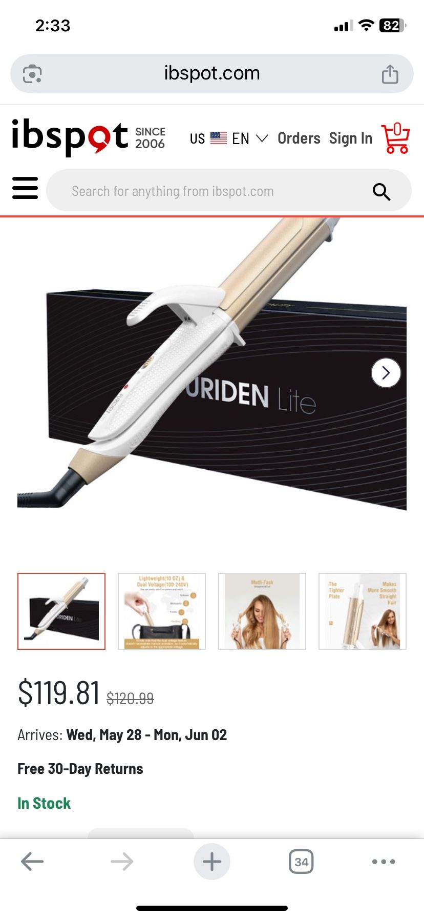 Furiden Travel Curling Iron And Hair Straightener Has 100-240V