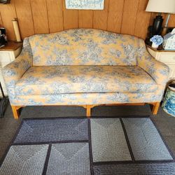 Camelback Blue Toile Sofa French "Country Life" cottage settee loveseat