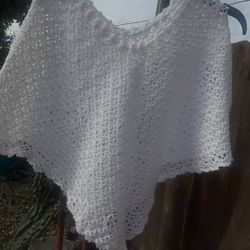 Girl Poncho Handmade Crochet 