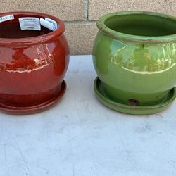 Small Pots (Green & Red)
