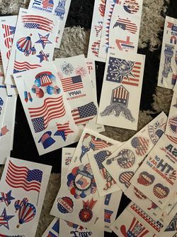 4th of July Patriotic Temporary Tattoo Sheets