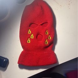 red customized ski mask , not $0 read description !!