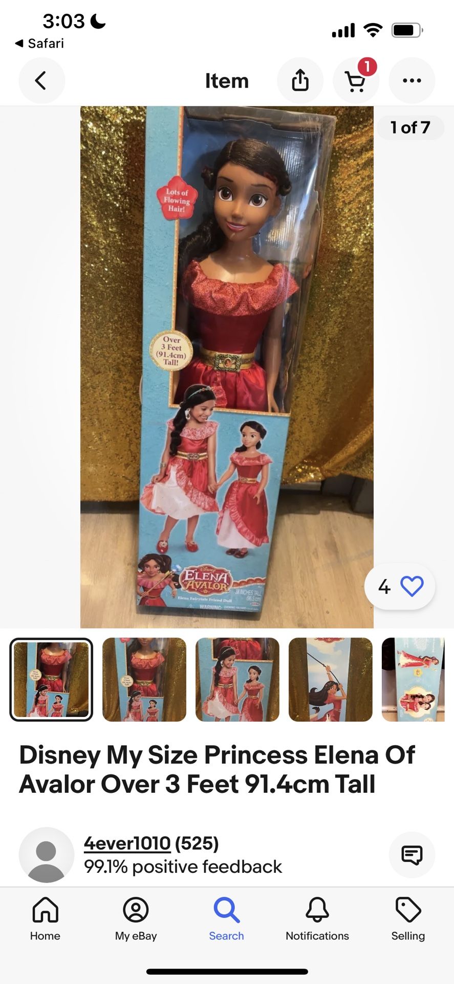 DiSNEY Fairytale Friends My Size Elena Of Avalor 38 Doll 3FT
