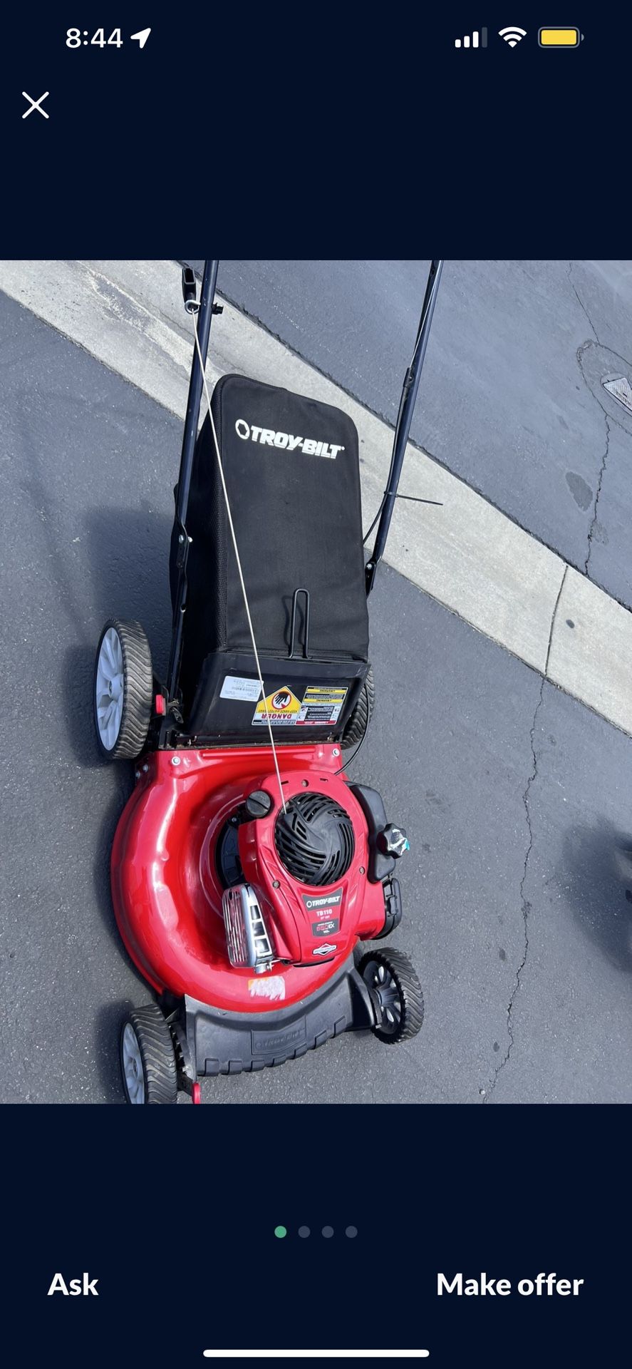 Troy-Bilt 21 in. 140cc 550ex Series Briggs & Stratton Engine 2-in-1 Gas Walk Behind Push Lawn Mower with High Rear Wheels