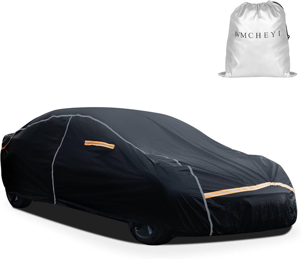 Car Covers for Automobiles,6 Layers Car Cover Waterproof All Weather, Full Exterior Cover with Zipper, Outdoor Car Cover Sun UV Rain Snow Wind Protect