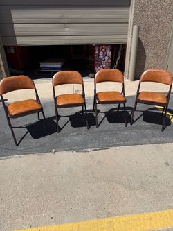 Funky Folding Chairs with Faux Leather Padded Seats