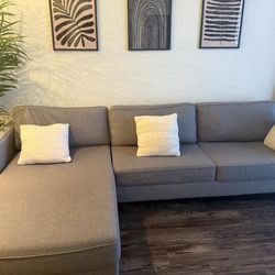 Pretty Grey Couch with Chase - SAME DAY DELIVERY - Other Colors Available