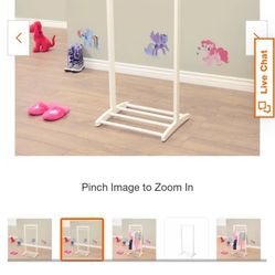 Kids White Rack For Dress Up Clothes
