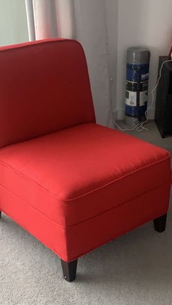 Two Bright Red Lounge Chairs