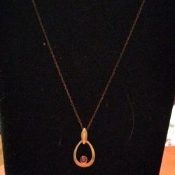 Amethyst Silvertone Slider Pendant Necklace