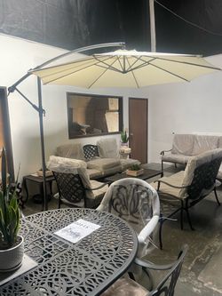 Beige Cantilever Umbrella