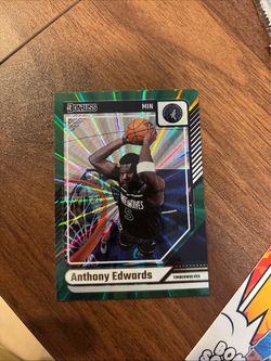 #165 Anthony Edwards 2024-25 Donruss Holo Green Laser Minnesota Timberwolves