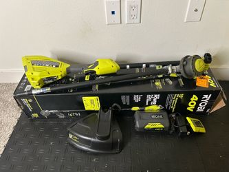 RYOBI 40V 15 in. Expand-It Cordless Battery Attachment Capable String Trimmer with 4.0 Ah Battery and Charger