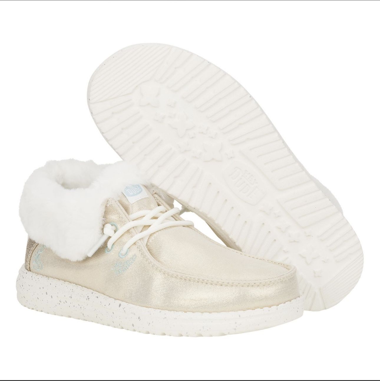Kids Youth Girls Womens Wendy Metallic Shine Fold Boot Shoe