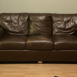 Dark  Chocolate 🍫 Brown Leather Sofa 🔥🔥