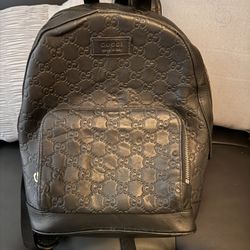 Black Leather Gucci Backpack 