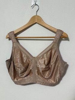 Vintage Playtex 18 Hour Bra Style 4603 Nude Floral Damask Full Coverage Sz 44DDD