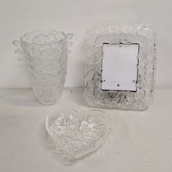 Heavy glass decor set