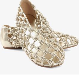 Gold ballet flats size 8