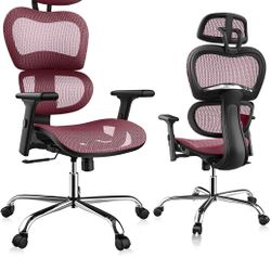 2 Ergonomic Office Chairs (Black And Red)