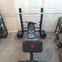 Work Out Bench Bar And Weights