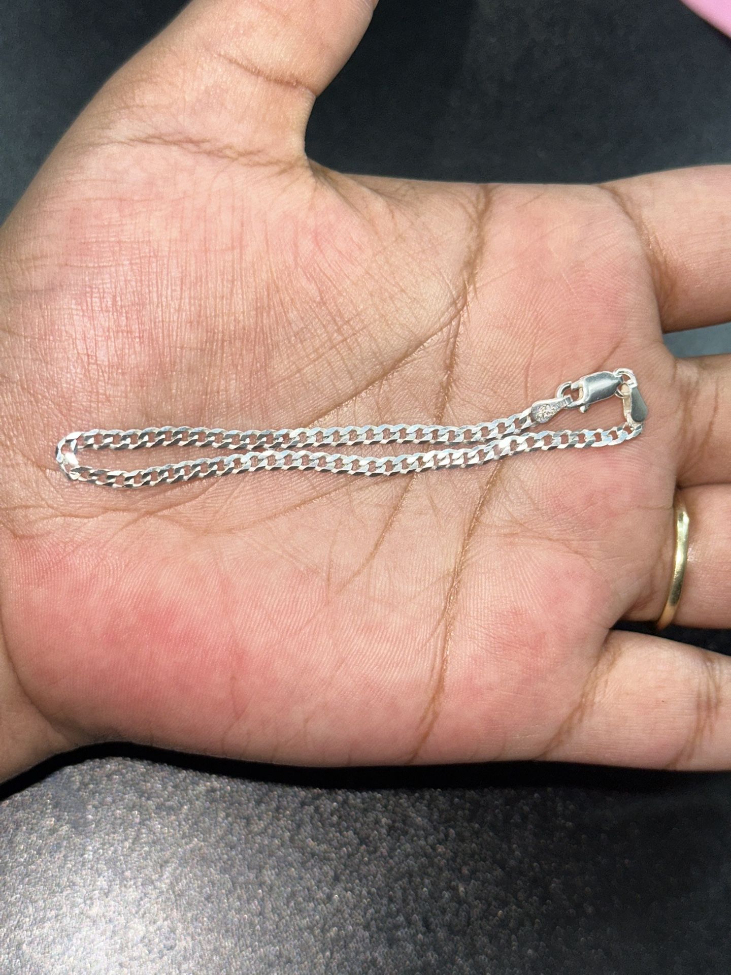 7 Inch Cuban Bracelet, 925 Sterling Silver Italy 